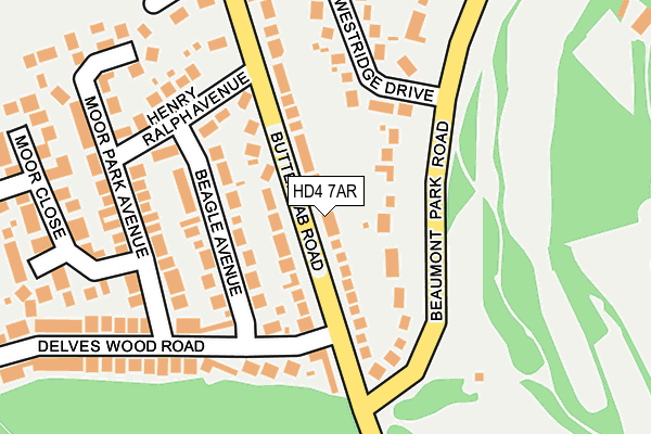 HD4 7AR map - OS OpenMap – Local (Ordnance Survey)