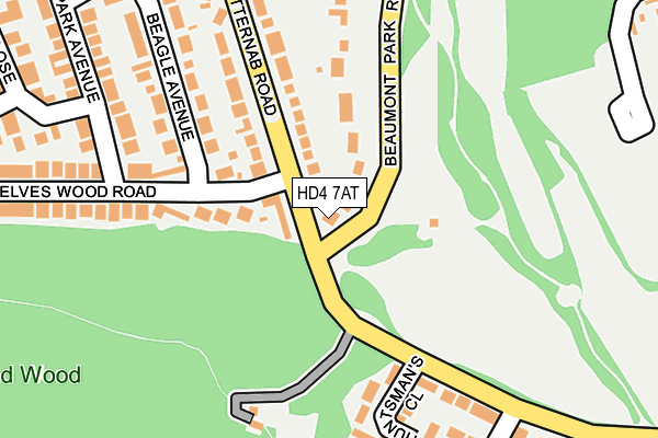 HD4 7AT map - OS OpenMap – Local (Ordnance Survey)