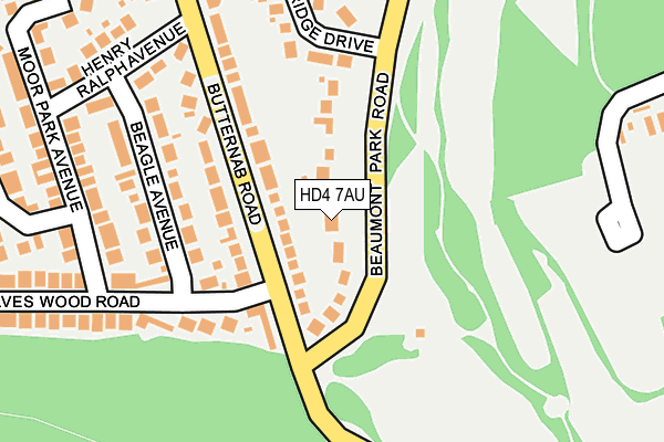 HD4 7AU map - OS OpenMap – Local (Ordnance Survey)