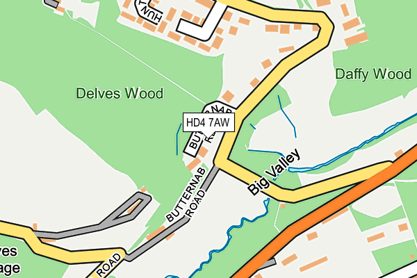 HD4 7AW map - OS OpenMap – Local (Ordnance Survey)