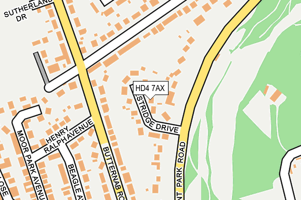 HD4 7AX map - OS OpenMap – Local (Ordnance Survey)