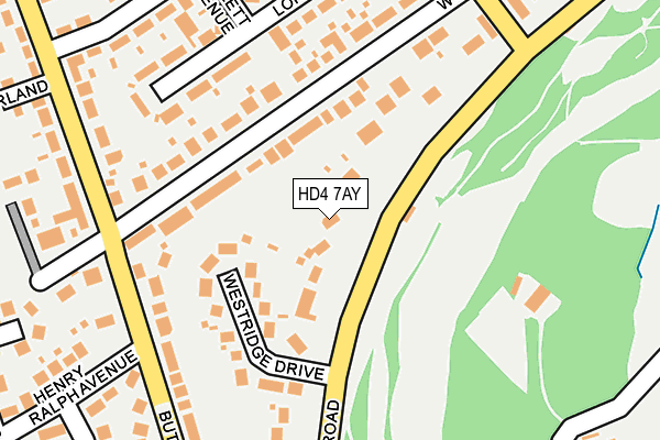 HD4 7AY map - OS OpenMap – Local (Ordnance Survey)