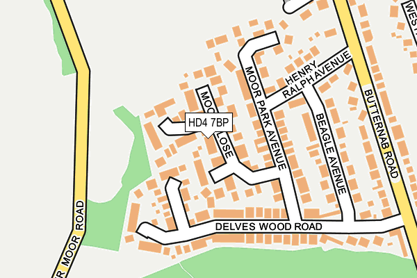 HD4 7BP map - OS OpenMap – Local (Ordnance Survey)