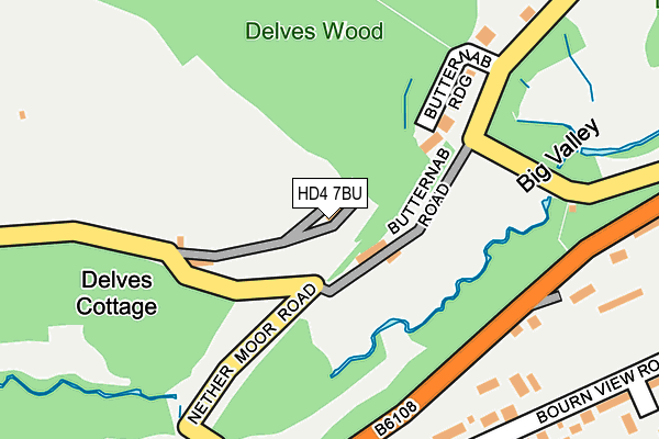 HD4 7BU map - OS OpenMap – Local (Ordnance Survey)