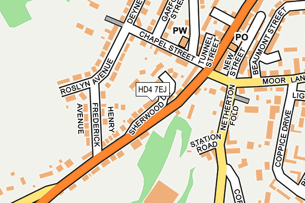 HD4 7EJ map - OS OpenMap – Local (Ordnance Survey)