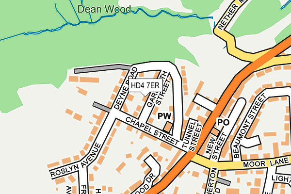 HD4 7ER map - OS OpenMap – Local (Ordnance Survey)