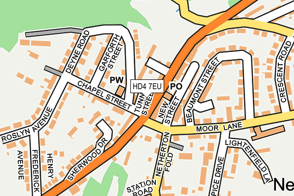 HD4 7EU map - OS OpenMap – Local (Ordnance Survey)