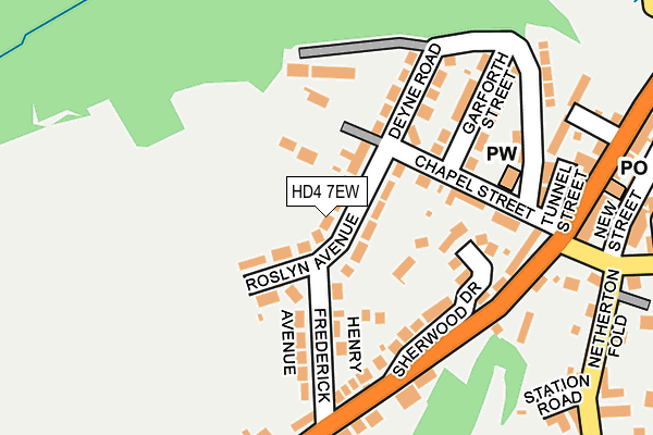 HD4 7EW map - OS OpenMap – Local (Ordnance Survey)