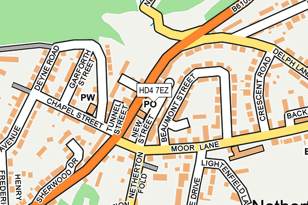 HD4 7EZ map - OS OpenMap – Local (Ordnance Survey)