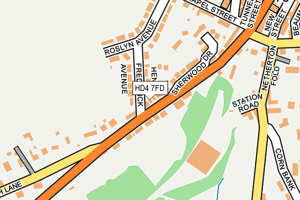 HD4 7FD map - OS OpenMap – Local (Ordnance Survey)