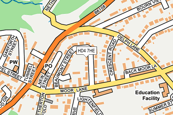 HD4 7HE map - OS OpenMap – Local (Ordnance Survey)
