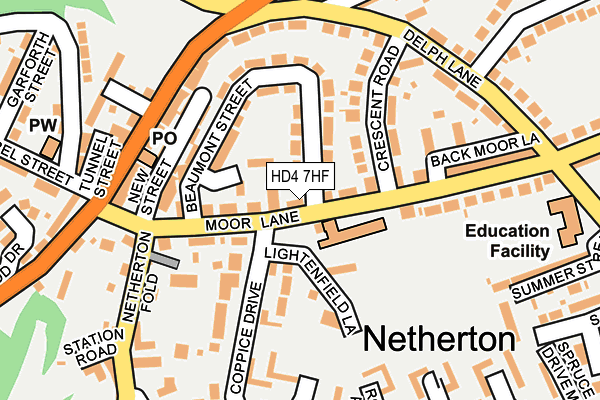 HD4 7HF map - OS OpenMap – Local (Ordnance Survey)