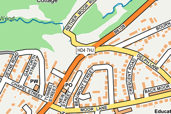 HD4 7HJ map - OS OpenMap – Local (Ordnance Survey)