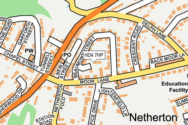 HD4 7HP map - OS OpenMap – Local (Ordnance Survey)