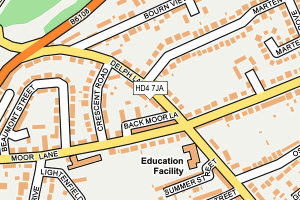 HD4 7JA map - OS OpenMap – Local (Ordnance Survey)