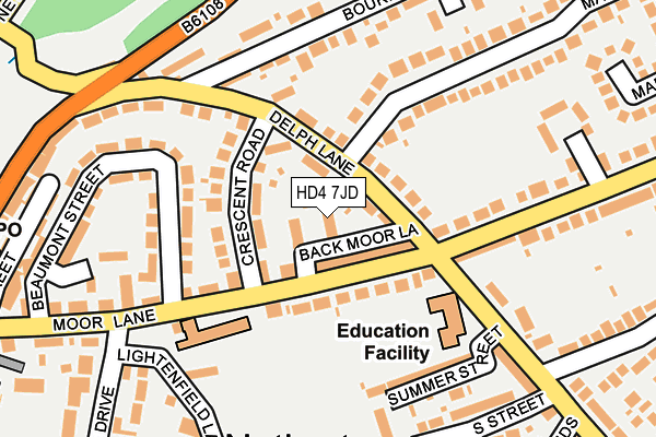 HD4 7JD map - OS OpenMap – Local (Ordnance Survey)