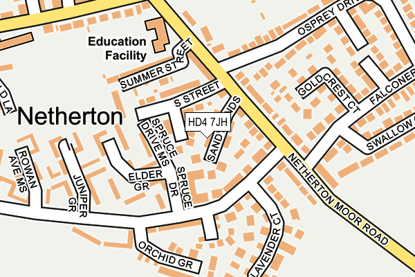 HD4 7JH map - OS OpenMap – Local (Ordnance Survey)