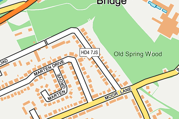 HD4 7JS map - OS OpenMap – Local (Ordnance Survey)