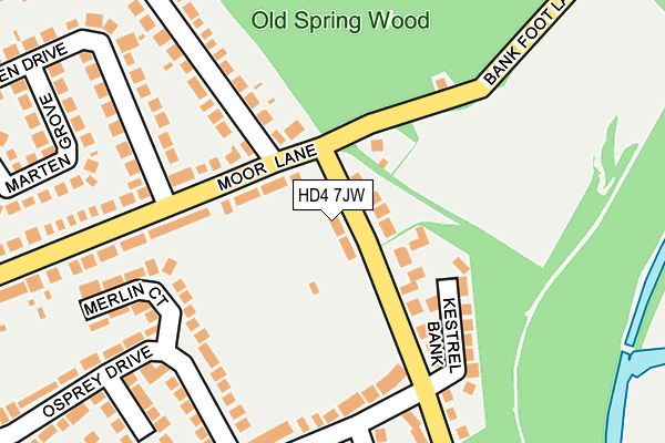HD4 7JW map - OS OpenMap – Local (Ordnance Survey)