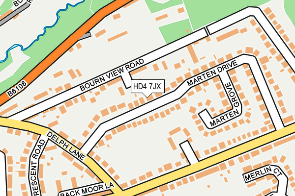 HD4 7JX map - OS OpenMap – Local (Ordnance Survey)