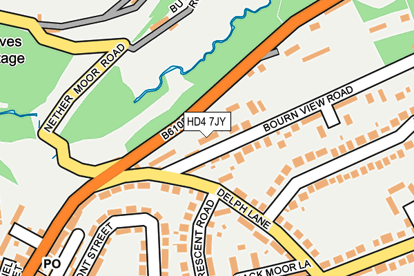 HD4 7JY map - OS OpenMap – Local (Ordnance Survey)
