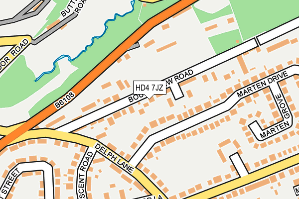 HD4 7JZ map - OS OpenMap – Local (Ordnance Survey)