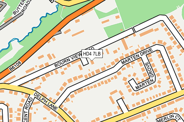 HD4 7LB map - OS OpenMap – Local (Ordnance Survey)