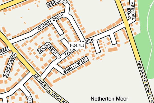 HD4 7LJ map - OS OpenMap – Local (Ordnance Survey)