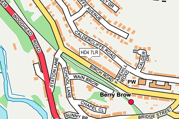 HD4 7LR map - OS OpenMap – Local (Ordnance Survey)