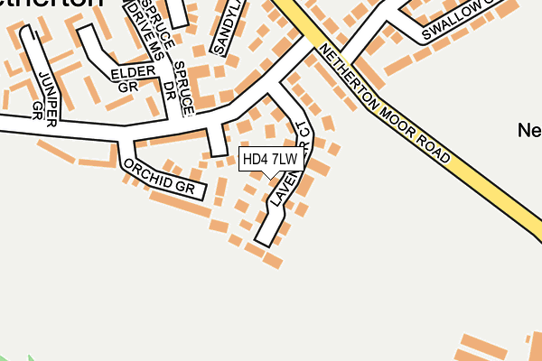 HD4 7LW map - OS OpenMap – Local (Ordnance Survey)