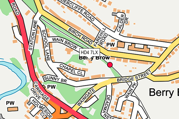 HD4 7LX map - OS OpenMap – Local (Ordnance Survey)