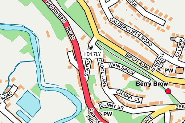 HD4 7LY map - OS OpenMap – Local (Ordnance Survey)