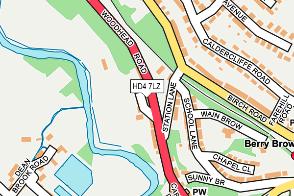 HD4 7LZ map - OS OpenMap – Local (Ordnance Survey)