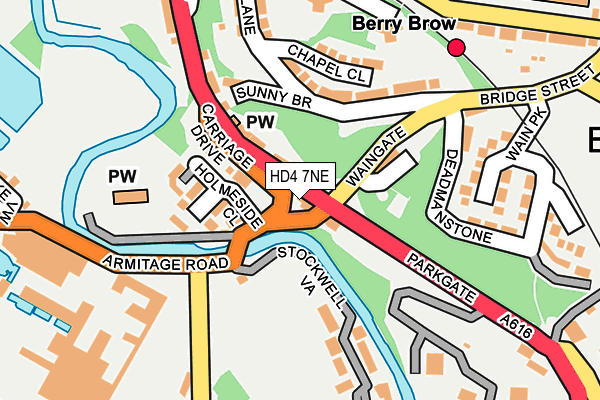 HD4 7NE map - OS OpenMap – Local (Ordnance Survey)
