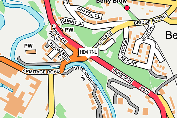 HD4 7NL map - OS OpenMap – Local (Ordnance Survey)