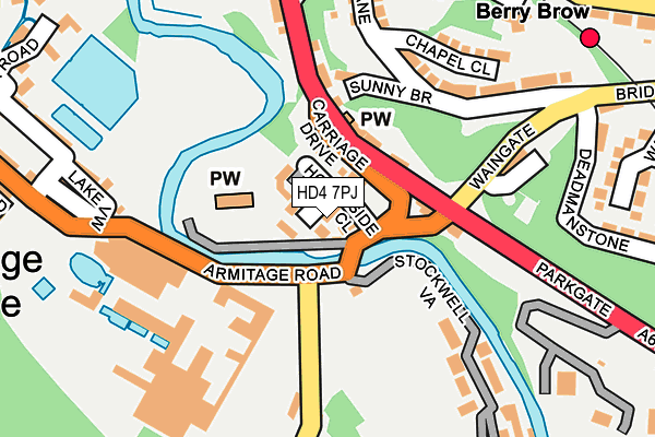 HD4 7PJ map - OS OpenMap – Local (Ordnance Survey)