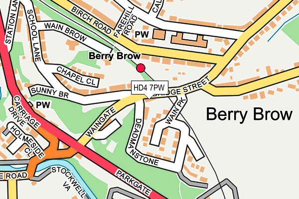 HD4 7PW map - OS OpenMap – Local (Ordnance Survey)