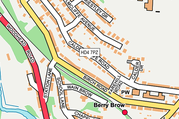 HD4 7PZ map - OS OpenMap – Local (Ordnance Survey)