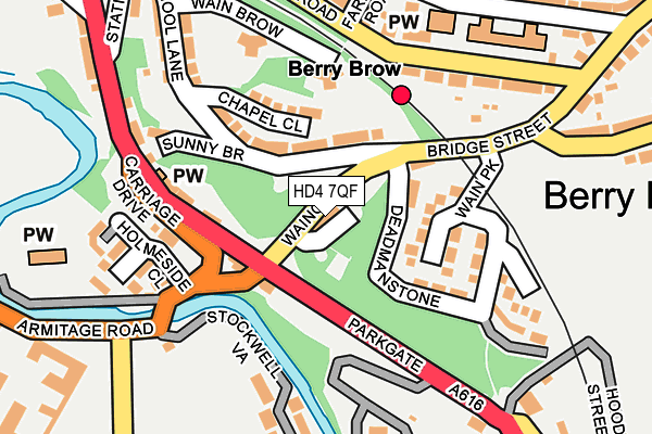 HD4 7QF map - OS OpenMap – Local (Ordnance Survey)