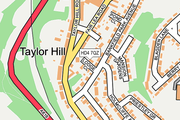 HD4 7QZ map - OS OpenMap – Local (Ordnance Survey)