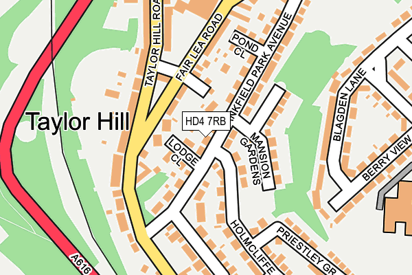 HD4 7RB map - OS OpenMap – Local (Ordnance Survey)