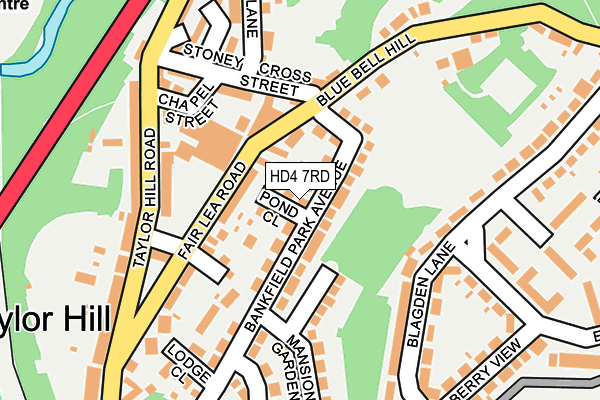 HD4 7RD map - OS OpenMap – Local (Ordnance Survey)