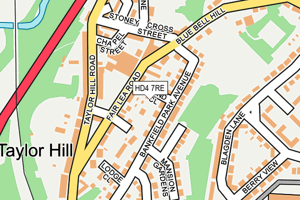 HD4 7RE map - OS OpenMap – Local (Ordnance Survey)