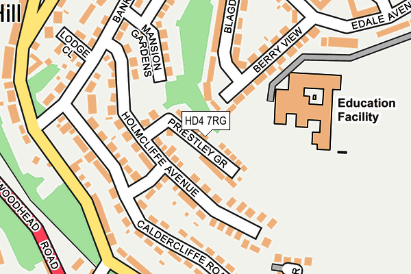HD4 7RG map - OS OpenMap – Local (Ordnance Survey)