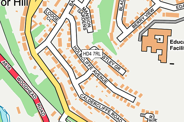 HD4 7RL map - OS OpenMap – Local (Ordnance Survey)