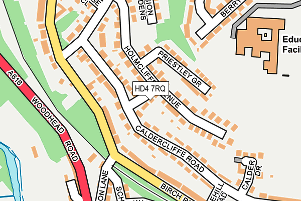 HD4 7RQ map - OS OpenMap – Local (Ordnance Survey)