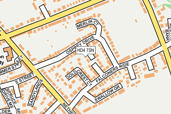 HD4 7SN map - OS OpenMap – Local (Ordnance Survey)