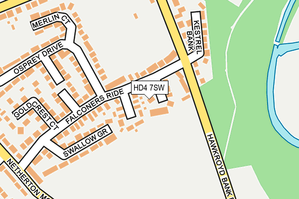 HD4 7SW map - OS OpenMap – Local (Ordnance Survey)