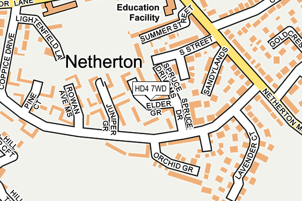 HD4 7WD map - OS OpenMap – Local (Ordnance Survey)