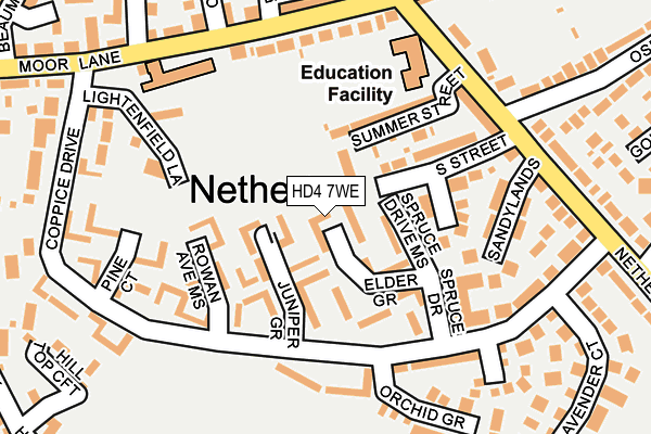 HD4 7WE map - OS OpenMap – Local (Ordnance Survey)